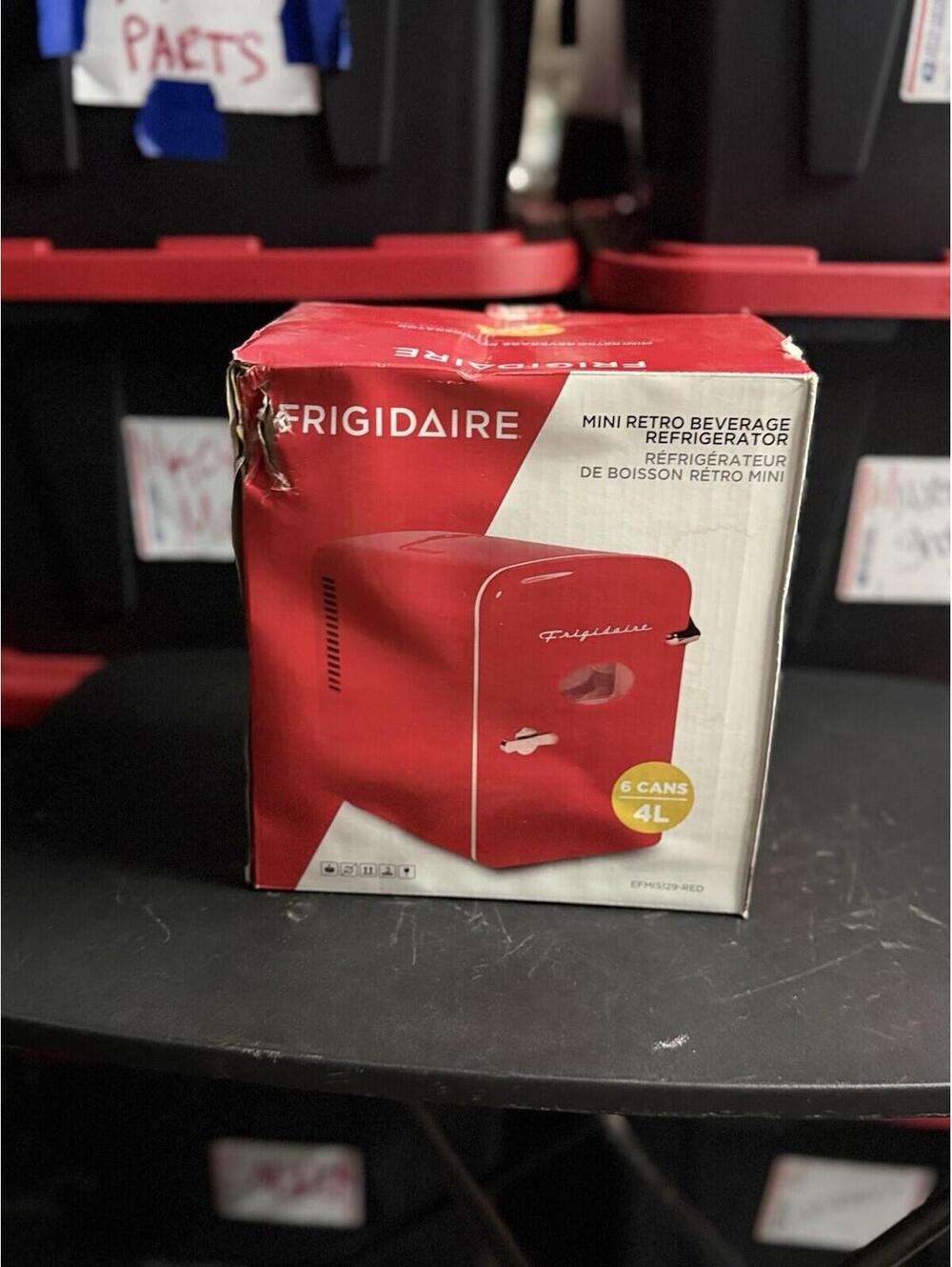 Frigidaire EFMIS197-RED Mini Fridge Red 5L 9 Can Slide Out Shelf Handle Design